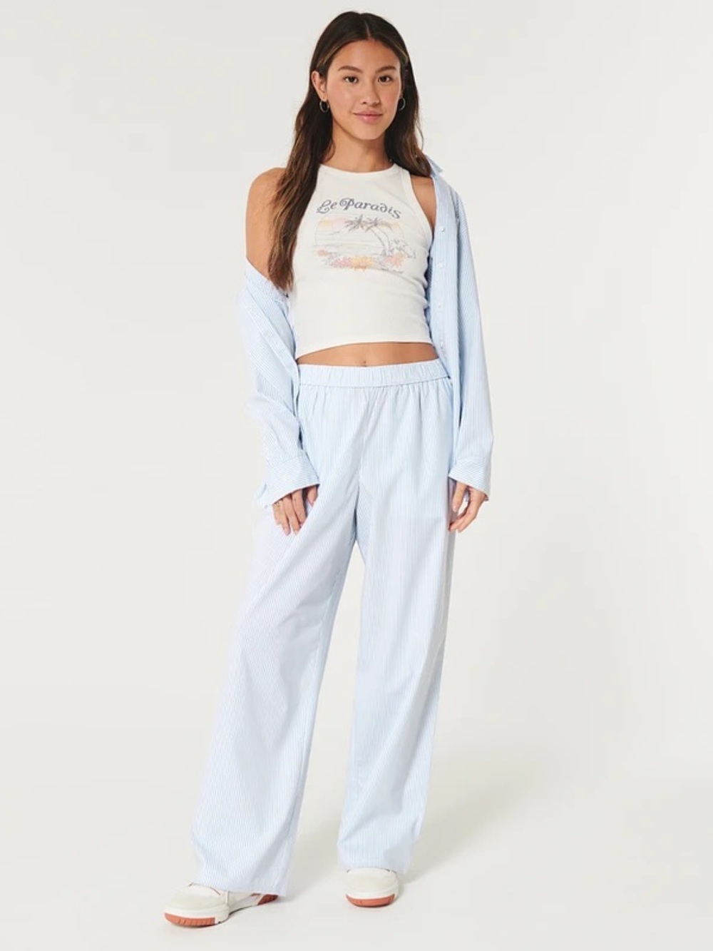 Hollister Blue & White Striped Pants